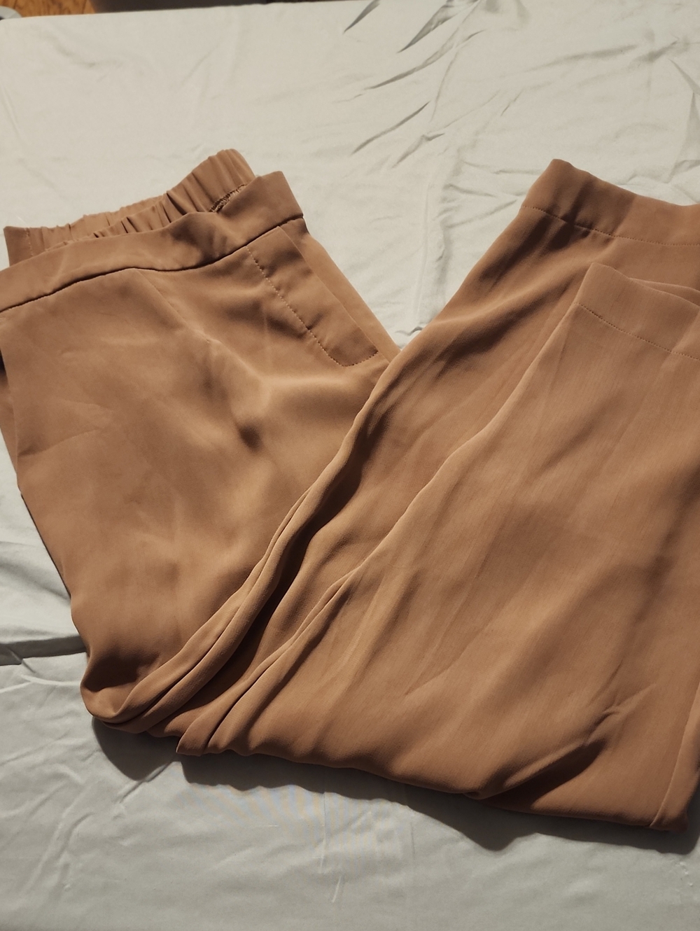 Massini Women's Tan Wide-Leg Jumpsuit Pants